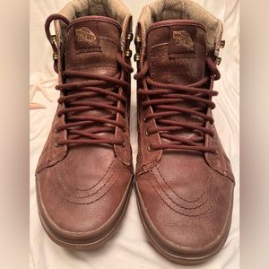 VANS SKATE - hI MTE brown leather